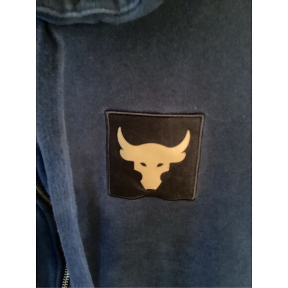 Under Armour Project Rock Freedom Project Full Zip Hoodie Sz M Navy - Picture 2 of 6
